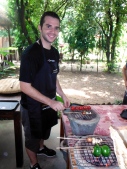 Adam grilling the ingredients for his Jeow Mak Lin (Lao Tomatoe dip)