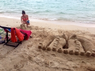 Amanda Building Her Sand Castle